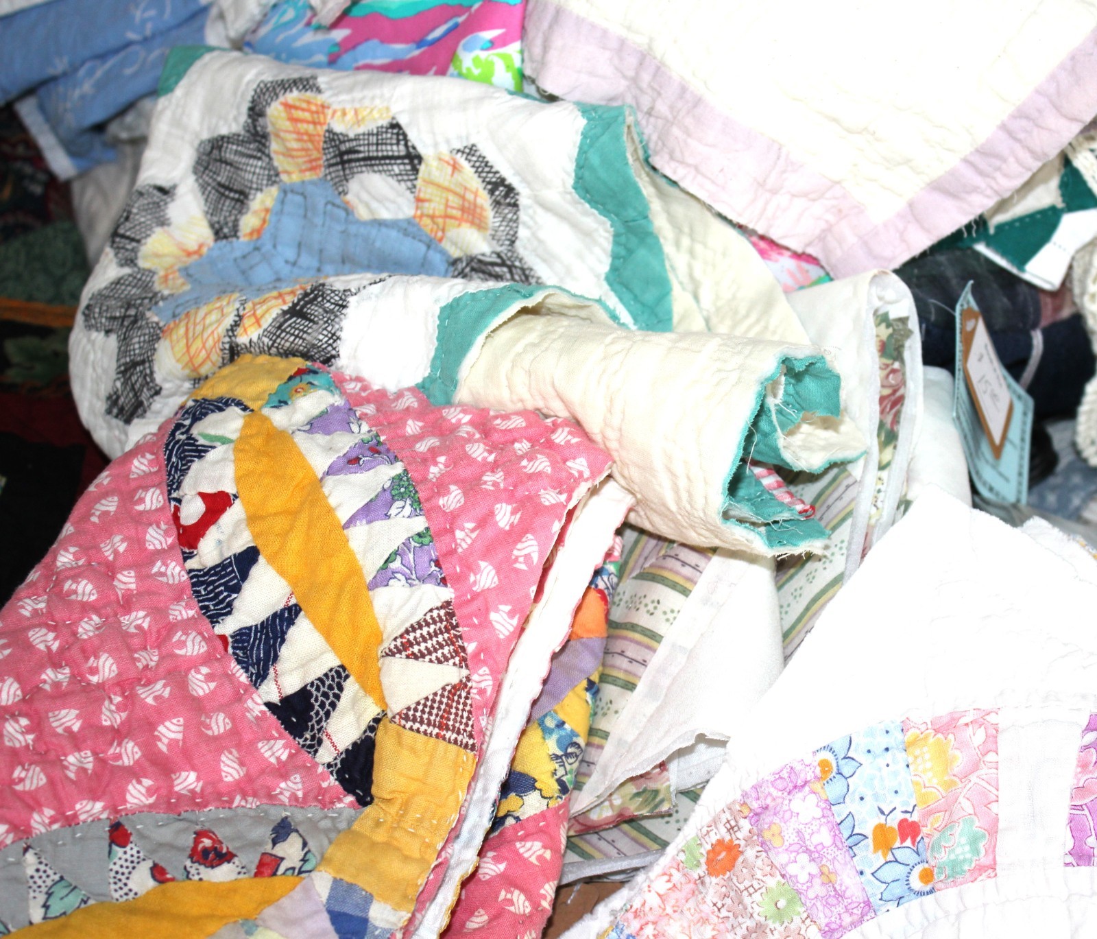 Vintage Cutter Quilt Pieces Junk Journal Slow Stitch Grab Bag One Half Pound