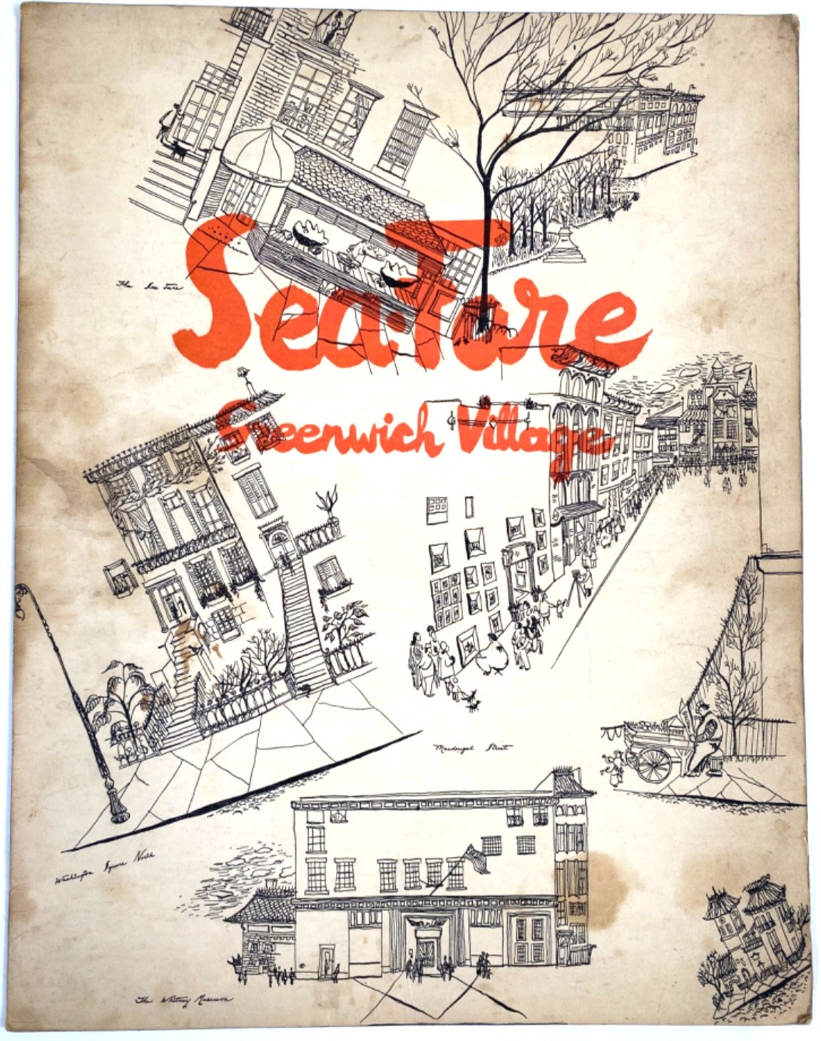 1940s SEA-FARE RESTAURANT - GREENWICH VILLAGE vintage dinner menu NEW YORK CITY 1940s SEA-FARE RESTAURANT - GREENWICH VILLAGE vintage dinner menu NEW YORK CITY