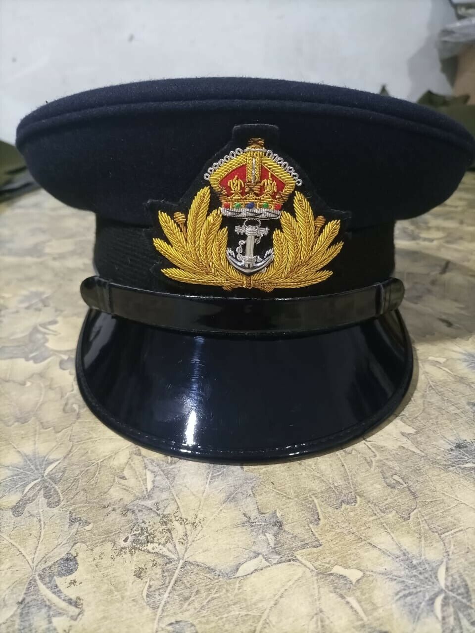 BRAND NEW ROYAL NAVY OFFICER HAT CAP CAPTAIN ( BLACK ) Size 58