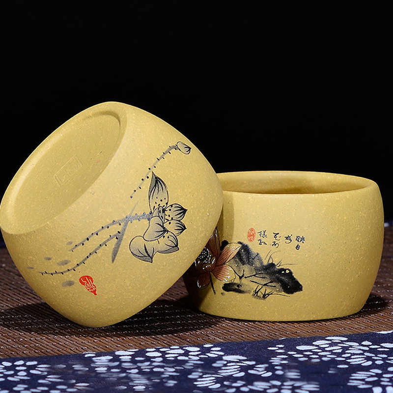 1pair 80ml Chinese Yixing Purple Clay Handmade Lotus Gongfu Tea Cup Tea Set
