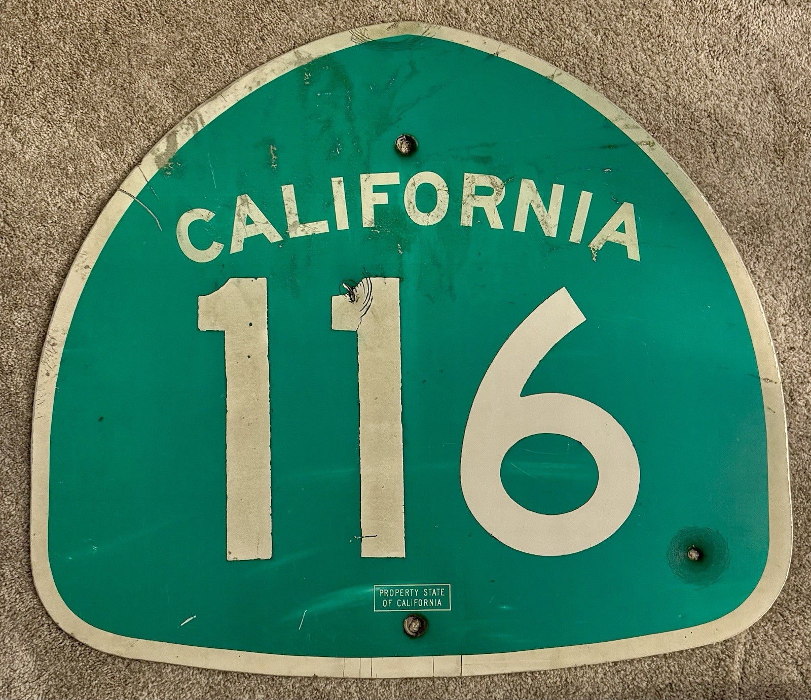 Original vintage CALIFORNIA HIGHWAY 116 Sonoma Pacific Coast Highway shield sign Original vintage CALIFORNIA HIGHWAY 116 Sonoma Pacific Coast Highway shield sign