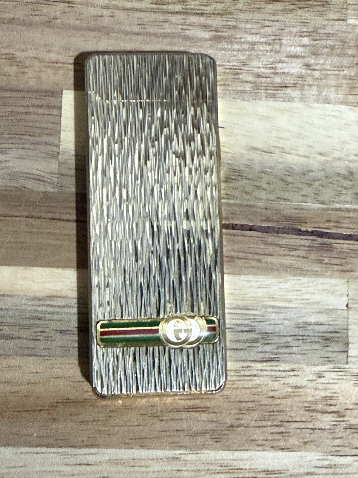 Vintage Gucci IC Sensor Lighter Textured Gold Tone Vintage Gucci IC Sensor Lighter Textured Gold Tone