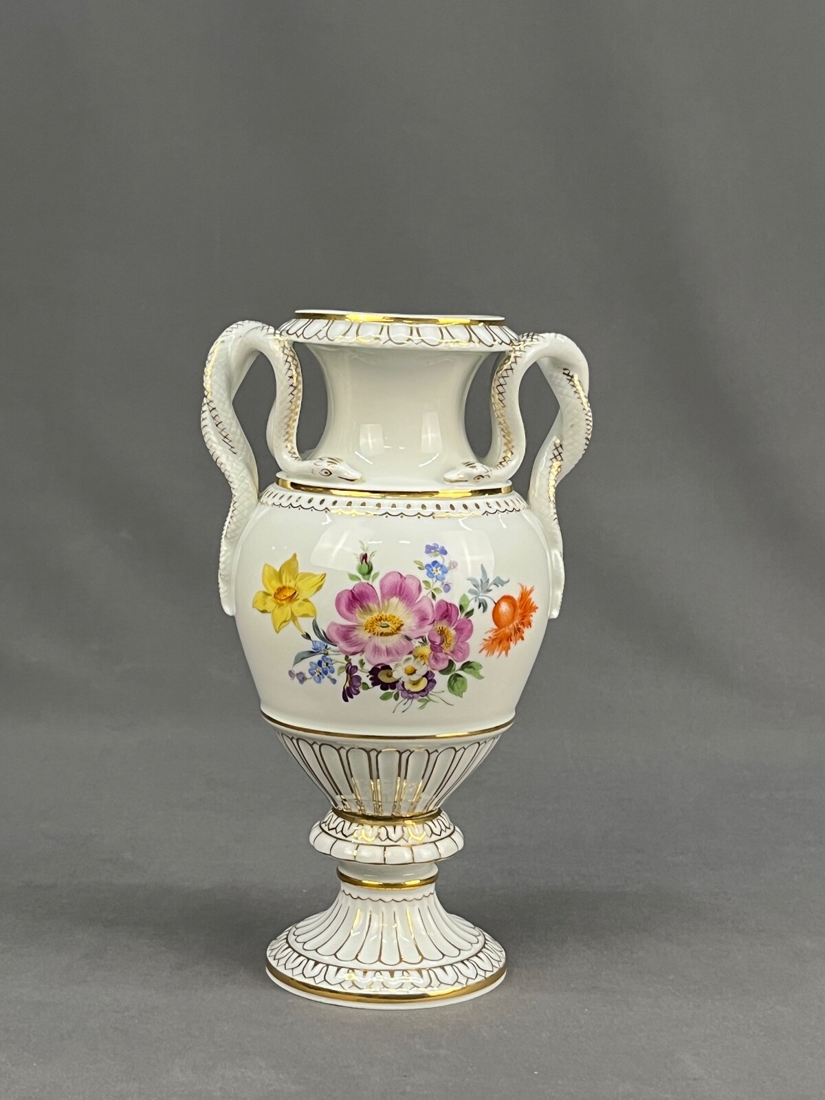 Antique Meissen Neoclassical Hand-Painted Floral 8 3/4 Antique Meissen Neoclassical Hand-Painted Floral 8 3/4