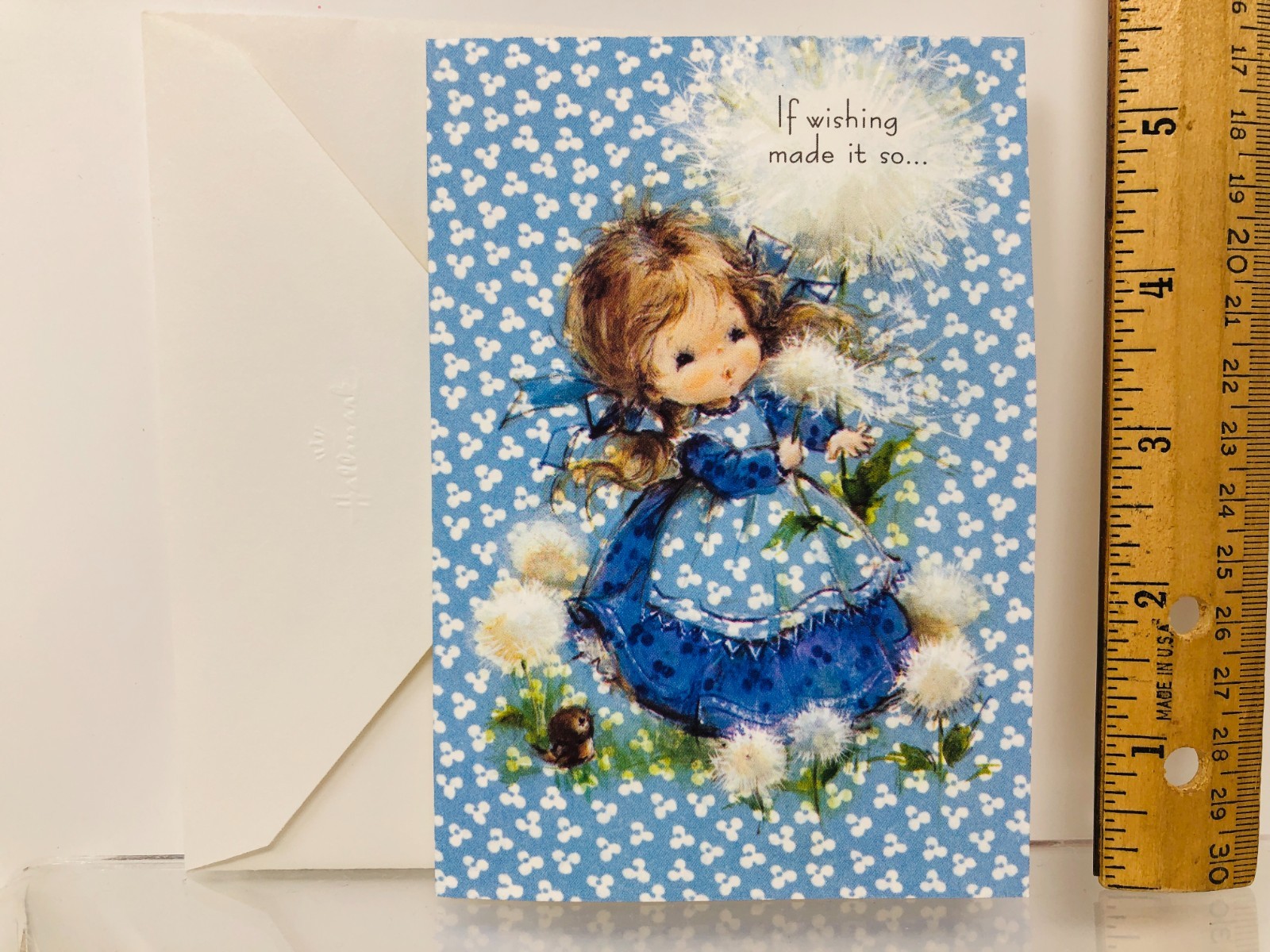 HALLMARK Card MARY HAMILTON Girl Child Bird UNUSED Get Well VTG 1970 CHARMERS