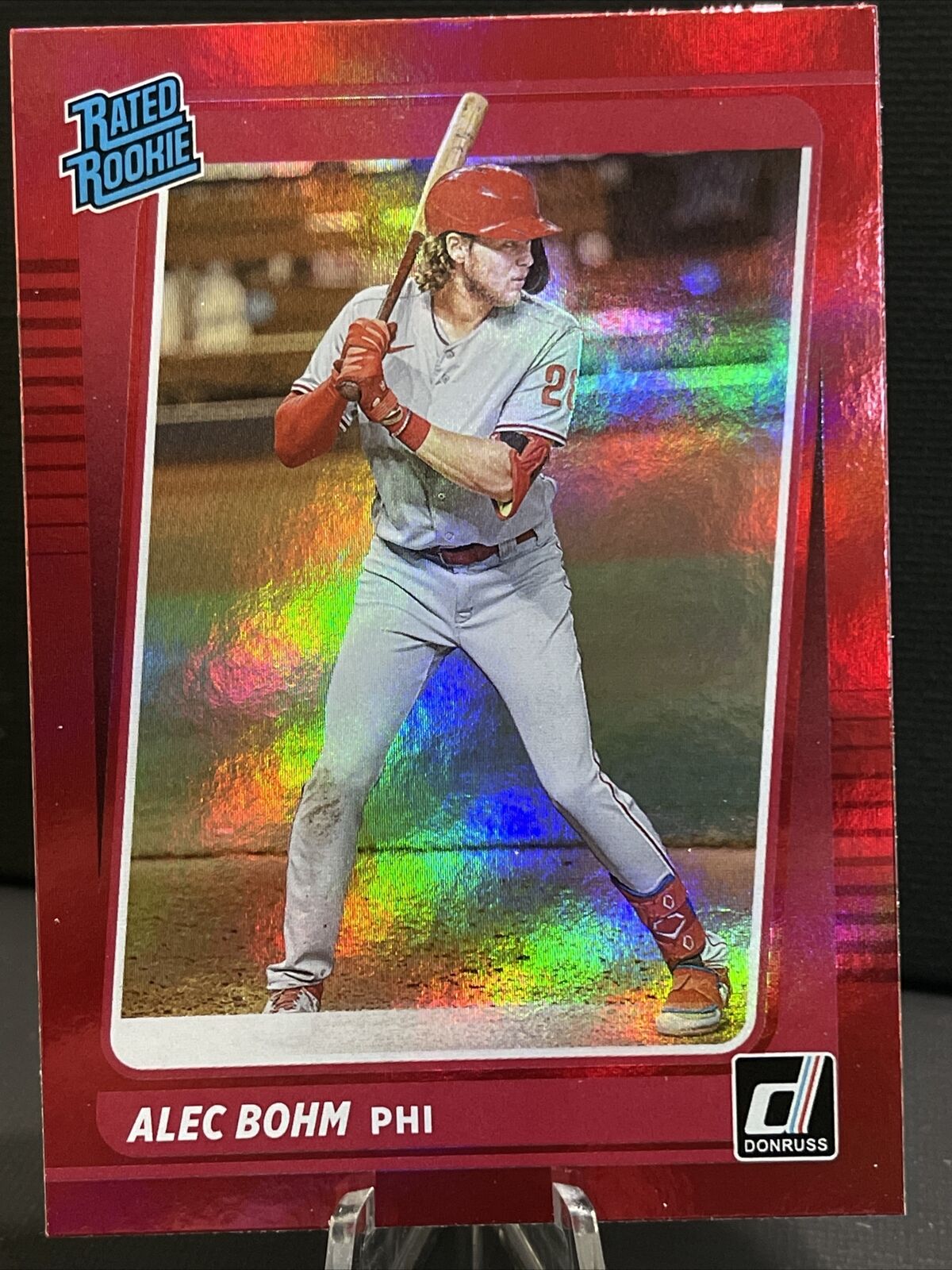 2021 Donruss Baseball ALEC BOHM RC Rated Rookie Red Holo Foil # 35 Phillies