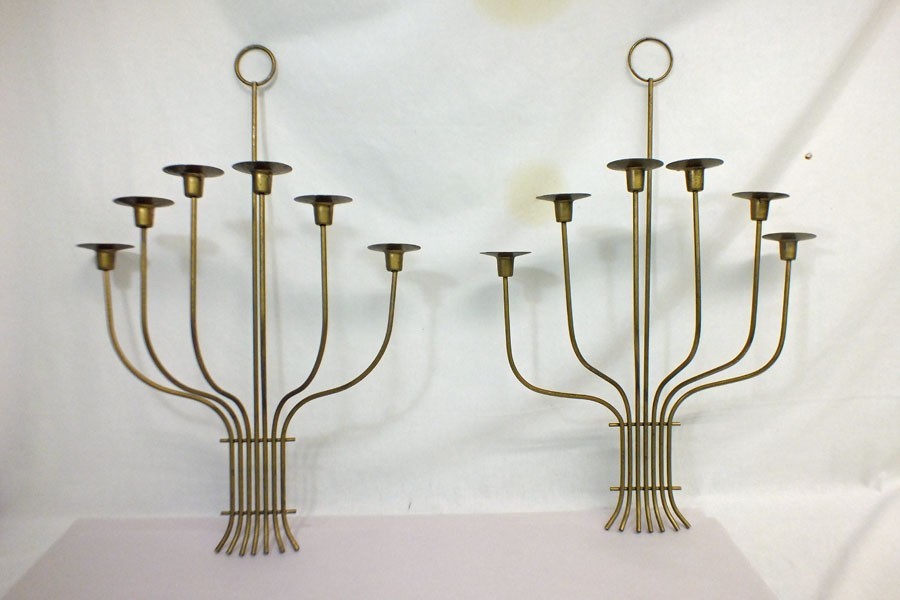 Vintage Mid Century Modern MCM Candle Sconce Wall Mount Parzinger Era PAIR Vintage Mid Century Modern MCM Candle Sconce Wall Mount Parzinger Era PAIR