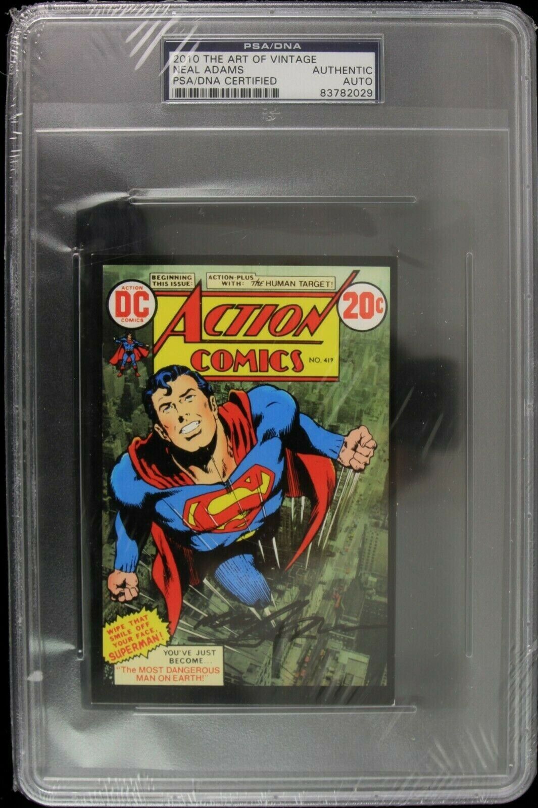2010 Neal Adams Superman The Art of Vintage Signed Postcard (PSA/DNA)