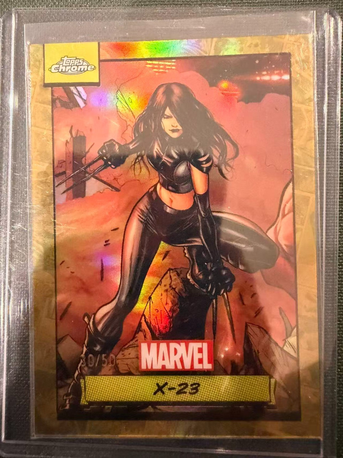 2024 Topps Chrome Marvel X-23 #35 Gold Refractor 30/50 2024 Topps Chrome Marvel X-23 #35 Gold Refractor 30/50