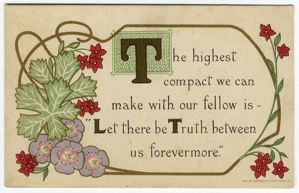 Motto ARTS & CRAFTS Friendship Postcard 1915 WINSCH Back Art Nouveau Motto ARTS & CRAFTS Friendship Postcard 1915 WINSCH Back Art Nouveau
