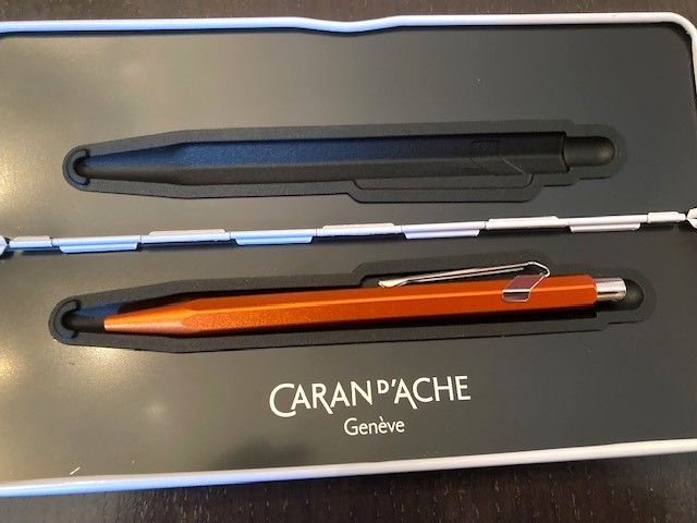 Caran D\'Ache 849 Ballpoint Orange Brand New In Box Caran D\'Ache 849 Ballpoint Orange Brand New In Box