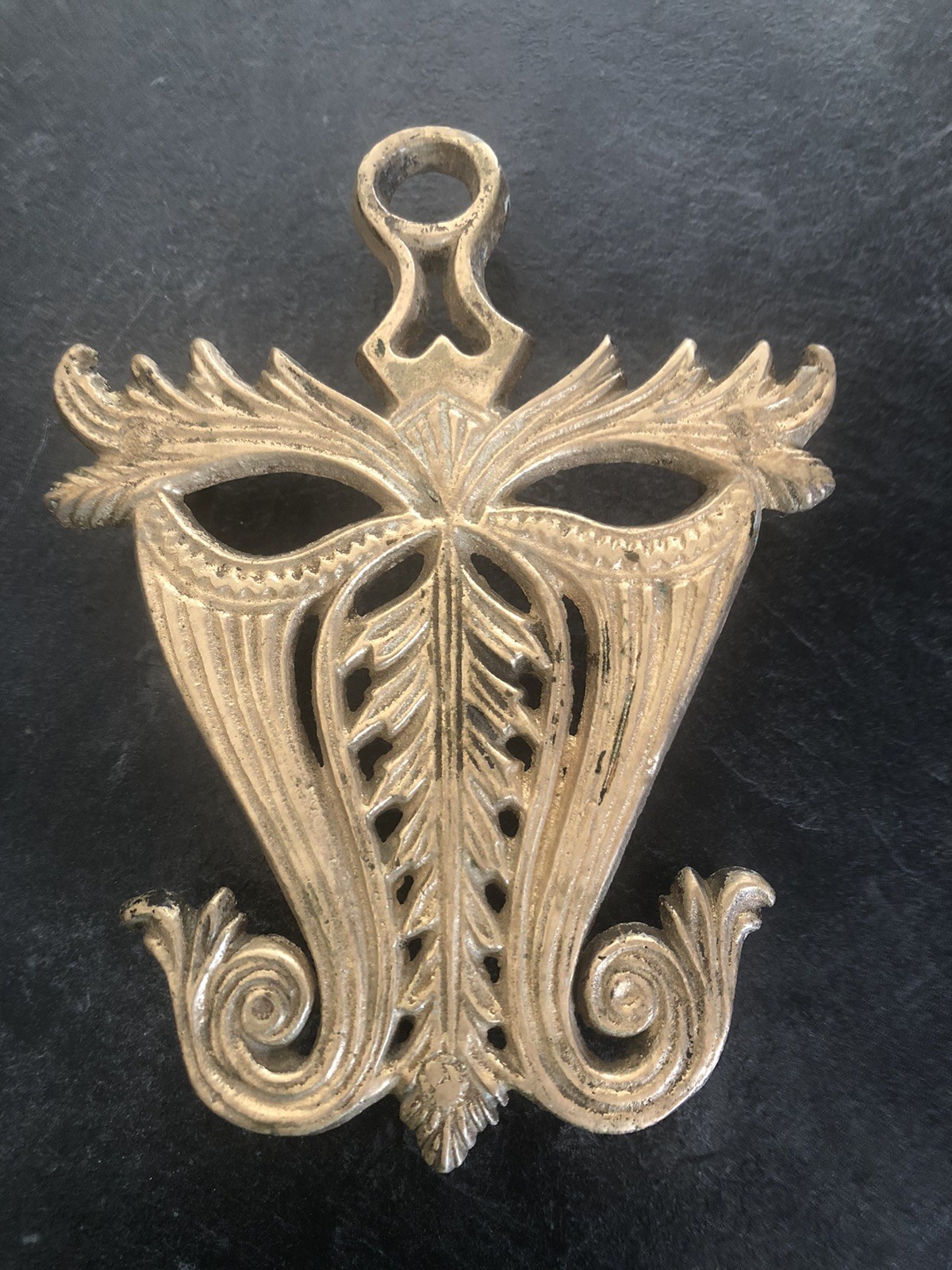 Beautiful Vintage Solid Brass Trivet With Lovely Patina Functional Decoration Beautiful Vintage Solid Brass Trivet With Lovely Patina Functional Decoration