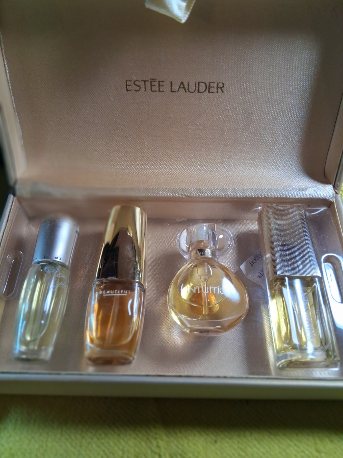 Vintage Estee Lauder Perfume Set of Four Fragrances in Small Bottles 