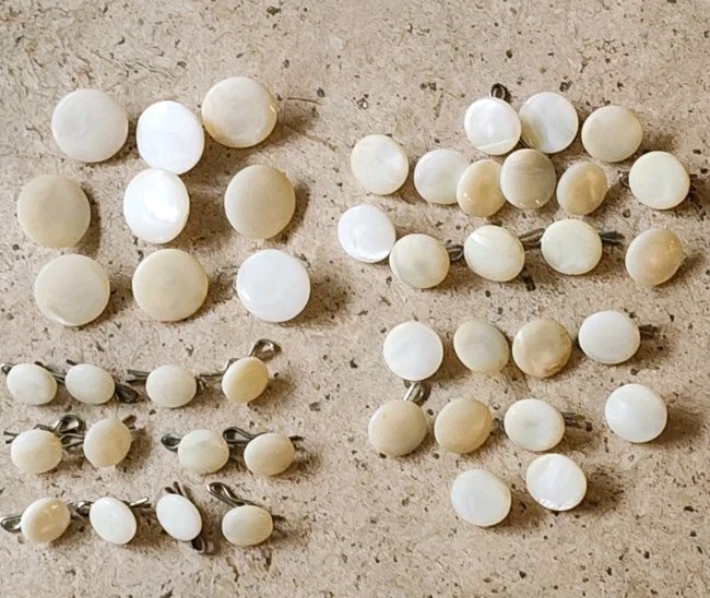 Beautiful Antique Vintage Mother Of Pearl Sewing Buttons MOP Lot of 45 Shank Beautiful Antique Vintage Mother Of Pearl Sewing Buttons MOP Lot of 45 Shank