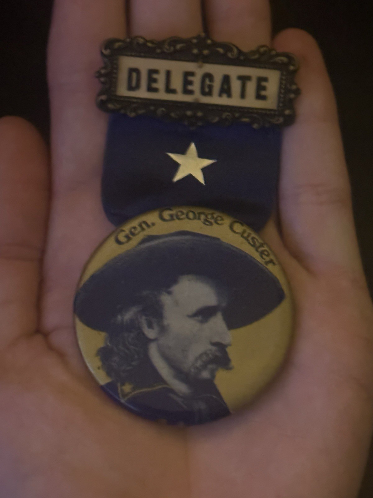 George Custer GAR Badge 7th Michigan Cavalry Civil War Badge  George Custer GAR Badge 7th Michigan Cavalry Civil War Badge 