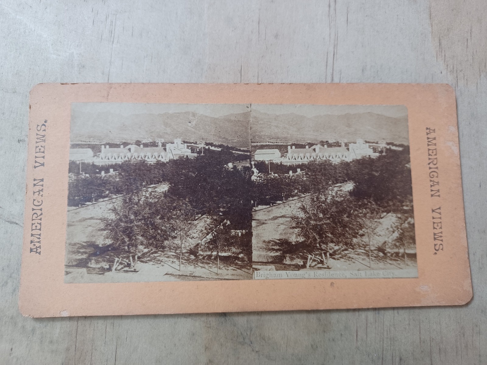 1800s BRIGHAM YOUNG\'S RESIDENCE, SALT LAKE CITY, UTAH STEREOVIEW CARD