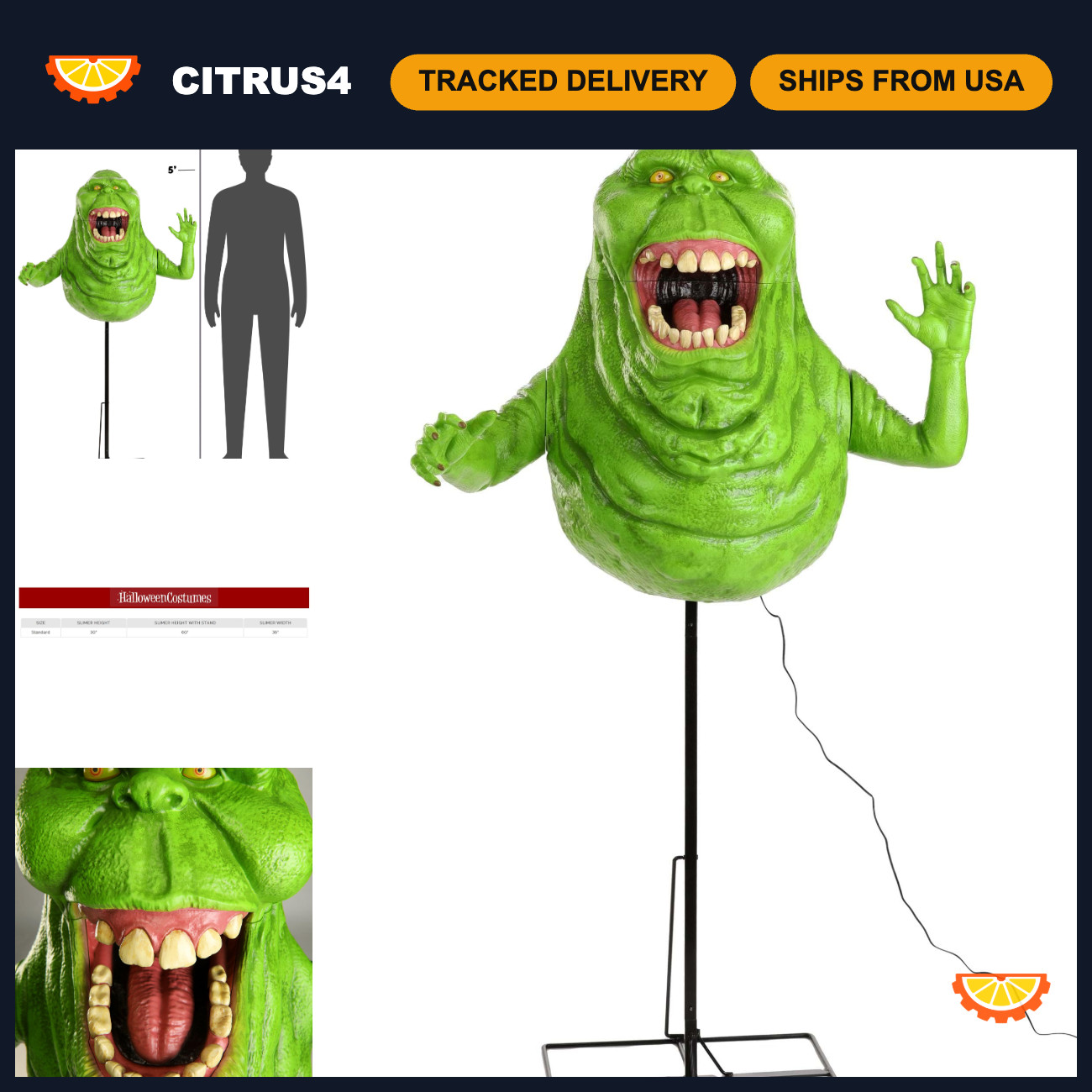 5FT Animatronic Ghostbusters Slimer Halloween Decor - Fun Costume Prop 5FT Animatronic Ghostbusters Slimer Halloween Decor - Fun Costume Prop