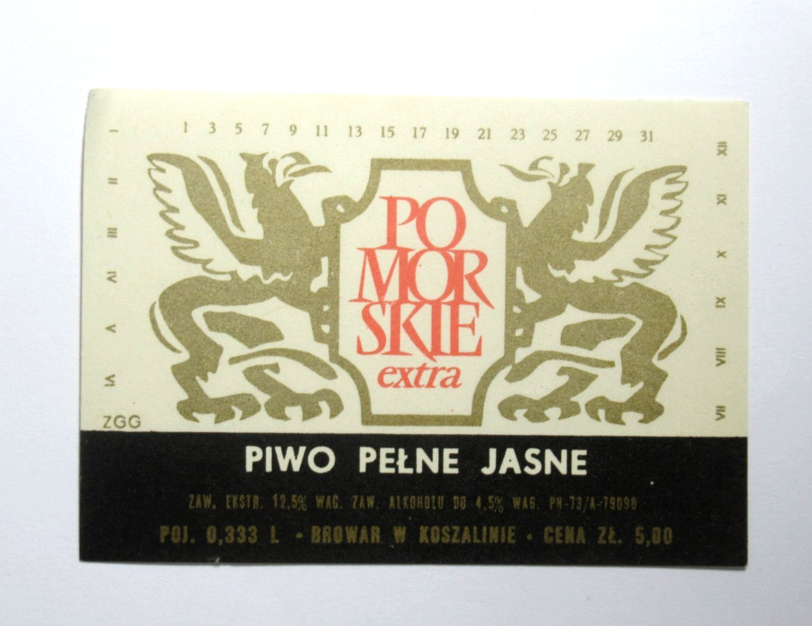 Vintage Polish Beer Label Pomorskie Extra Browar Koszalin Poland Piwo Jasne Art Vintage Polish Beer Label Pomorskie Extra Browar Koszalin Poland Piwo Jasne Art
