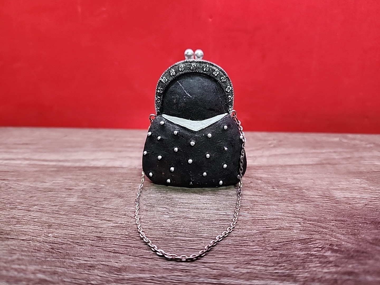 Vintage Miniature Purse All Dressed Up Figurine Black