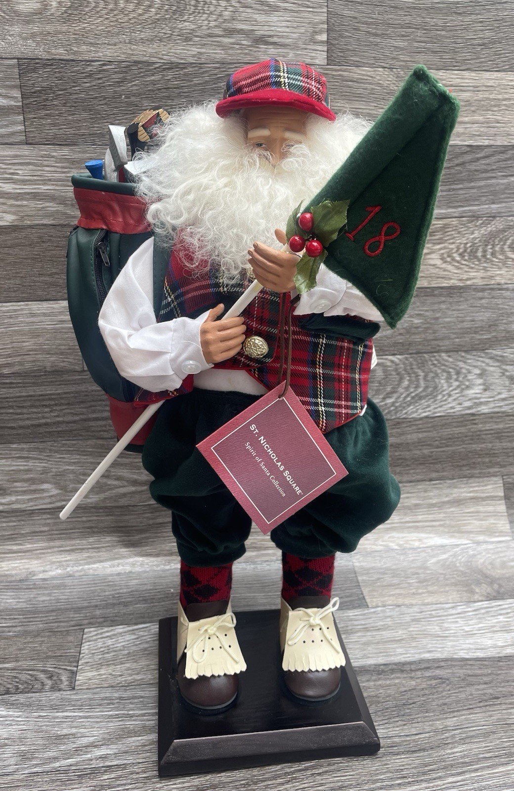 Golf Santa Claus St Nicholas Square Spirit Of Santa Golfing 17” Golf Santa Claus St Nicholas Square Spirit Of Santa Golfing 17”