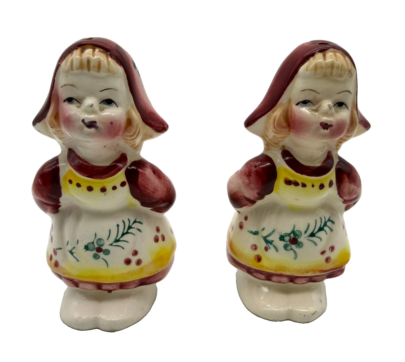 Vintage Ceramic Dutch Girls Salt & Pepper Shakers Japan