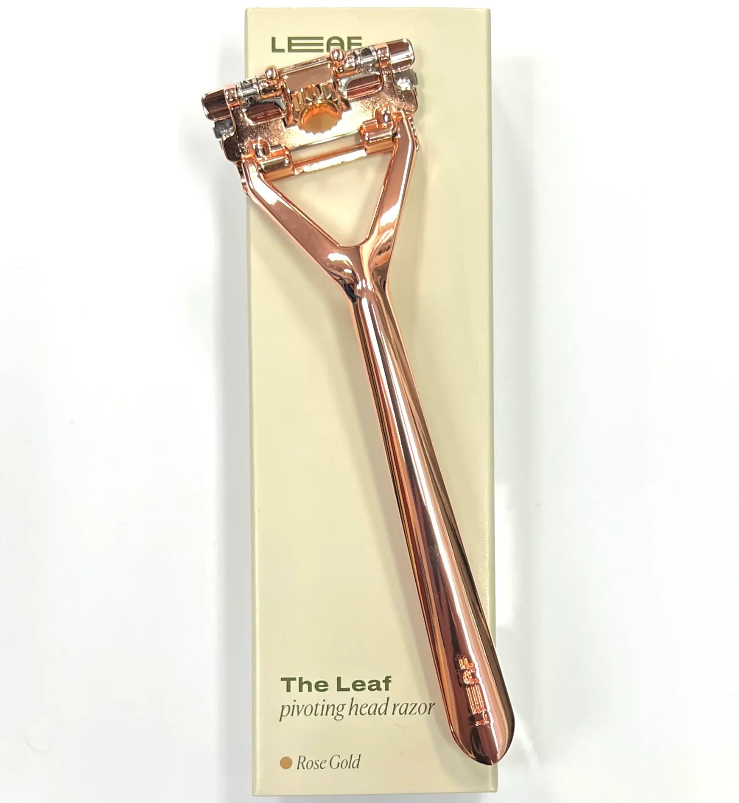 NEW NIB Original Leaf Shave Triple Blade Pivoting Safety Razor ROSE GOLD NEW NIB Original Leaf Shave Triple Blade Pivoting Safety Razor ROSE GOLD
