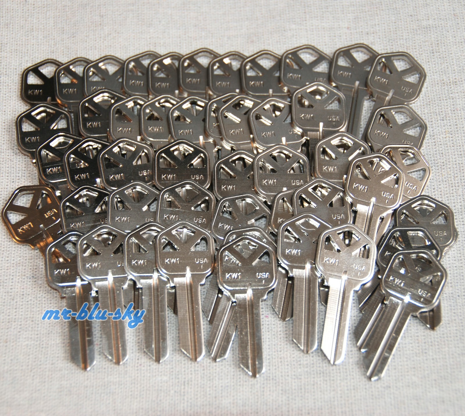 50 Ilco Kwikset KW1 Key Blanks, Nickel Plated, Made in USA