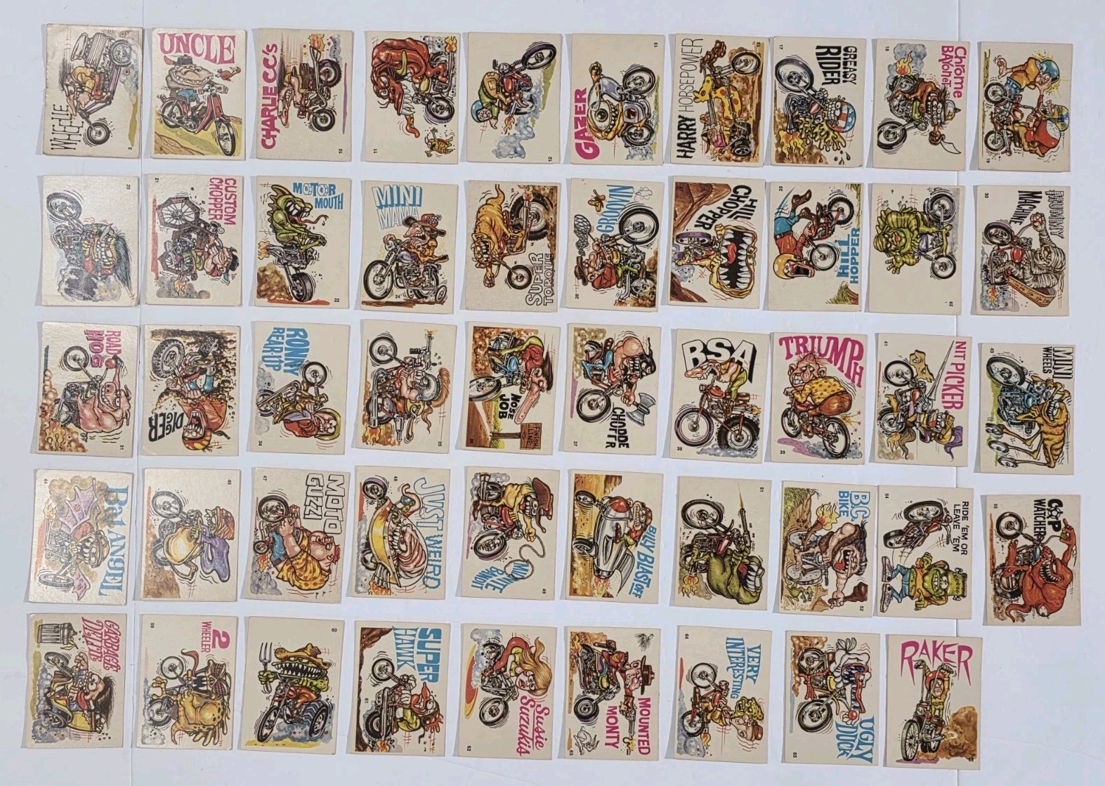 Vintage Donruss 1972 Silly Cycles Sticker Cards Lot Of 49 **New Top Loaders** Vintage Donruss 1972 Silly Cycles Sticker Cards Lot Of 49 **New Top Loaders**
