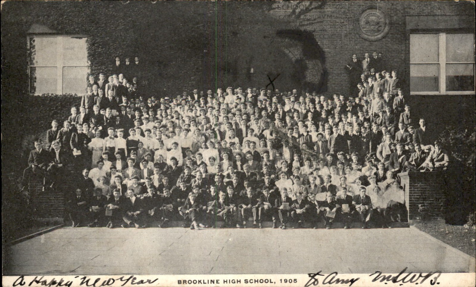Brookline Massachusetts MA Students High School c1905 Vintage Postcard Brookline Massachusetts MA Students High School c1905 Vintage Postcard