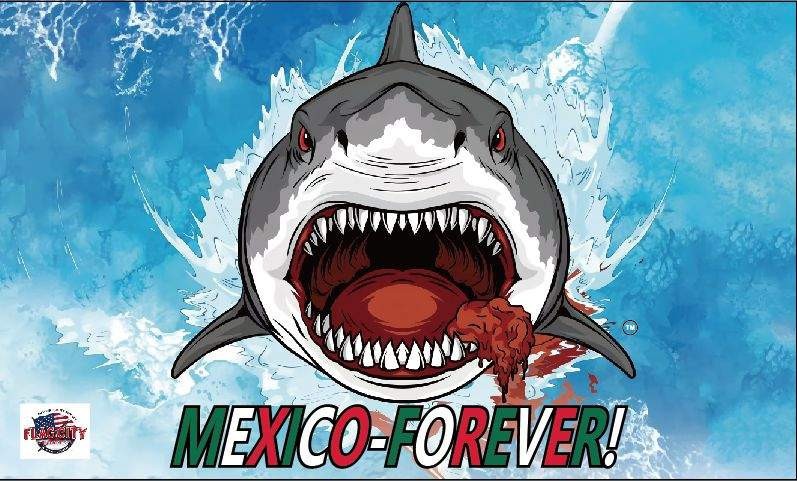 MEXICO FOREVER  (tm)DOUBLE SIDED FLAG 3X5 300D POLY 4 LINED STITCH 2  GROMMETS