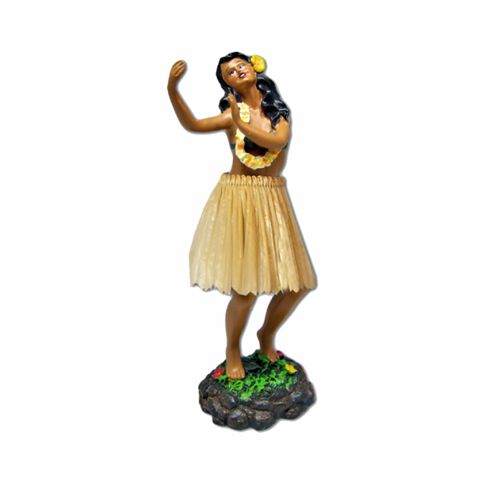 Hawaiian Leilani Hula Girl Dance Pose Brown Skirt Dashboard Doll Maui, Hawaii Hawaiian Leilani Hula Girl Dance Pose Brown Skirt Dashboard Doll Maui, Hawaii