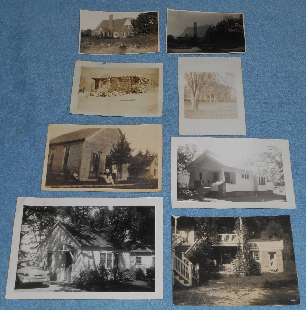 8 Vtg Photos 1920s 1930s 1940s Family Houses Buildings Architecture Winter Snow