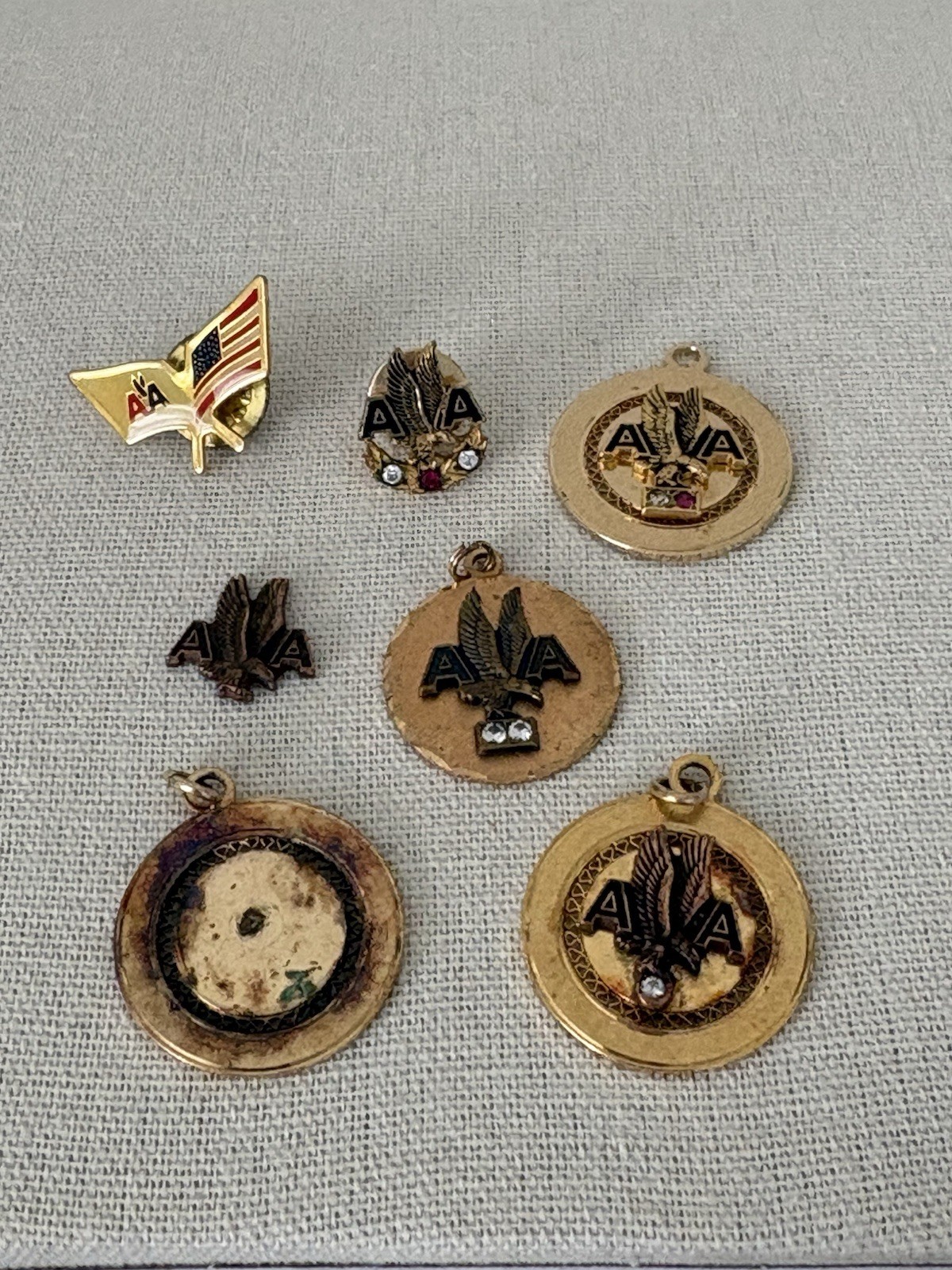 Vtg American Airlines 25 Year Diamond Ruby Service Pin Eagle Tie Tack Charm Lot Vtg American Airlines 25 Year Diamond Ruby Service Pin Eagle Tie Tack Charm Lot