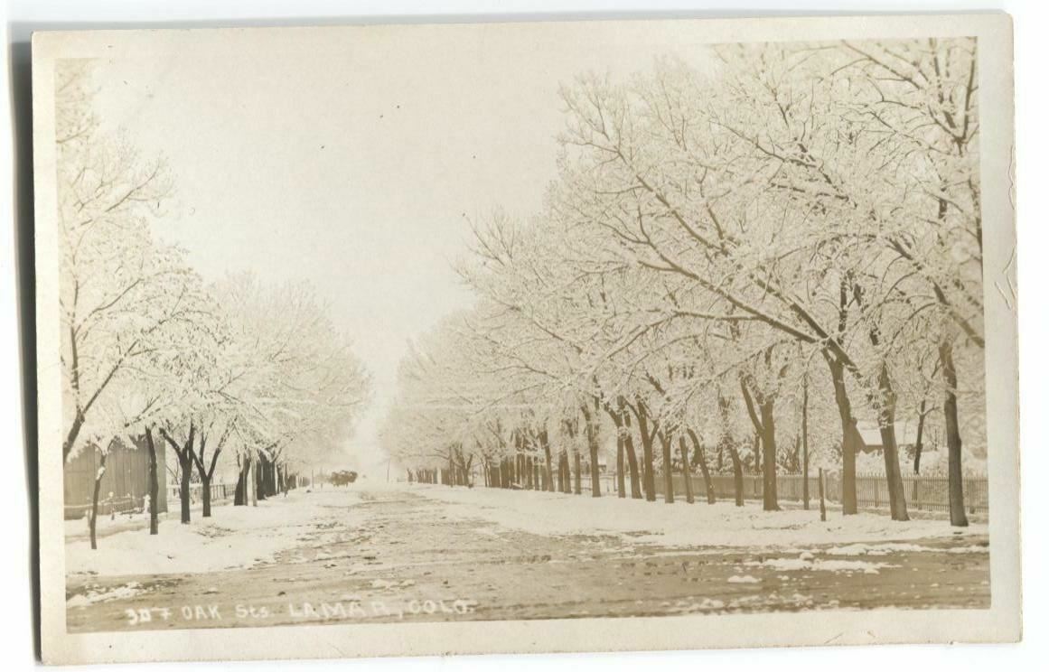 RPPC Postcard Third and Oak Streets Lamar CO Colorado 
