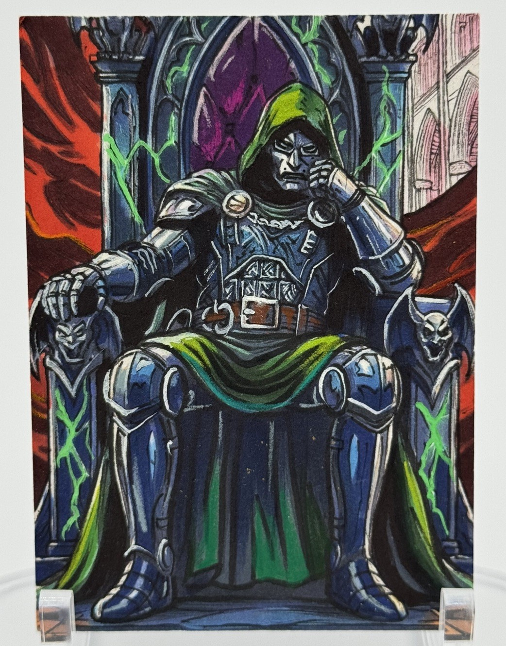 GGC Studio Marvel Doctor Doom Artist Hand Drawn Sketch Card 1/1 ACEO ORIGINAL GGC Studio Marvel Doctor Doom Artist Hand Drawn Sketch Card 1/1 ACEO ORIGINAL