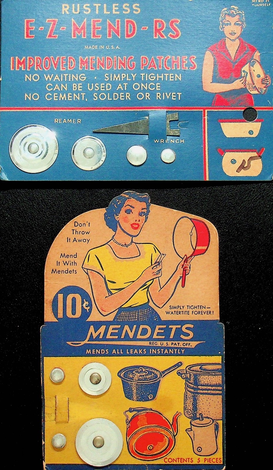 Lot Of 2 Vintage Rustless Mendets - E19-B Lot Of 2 Vintage Rustless Mendets - E19-B