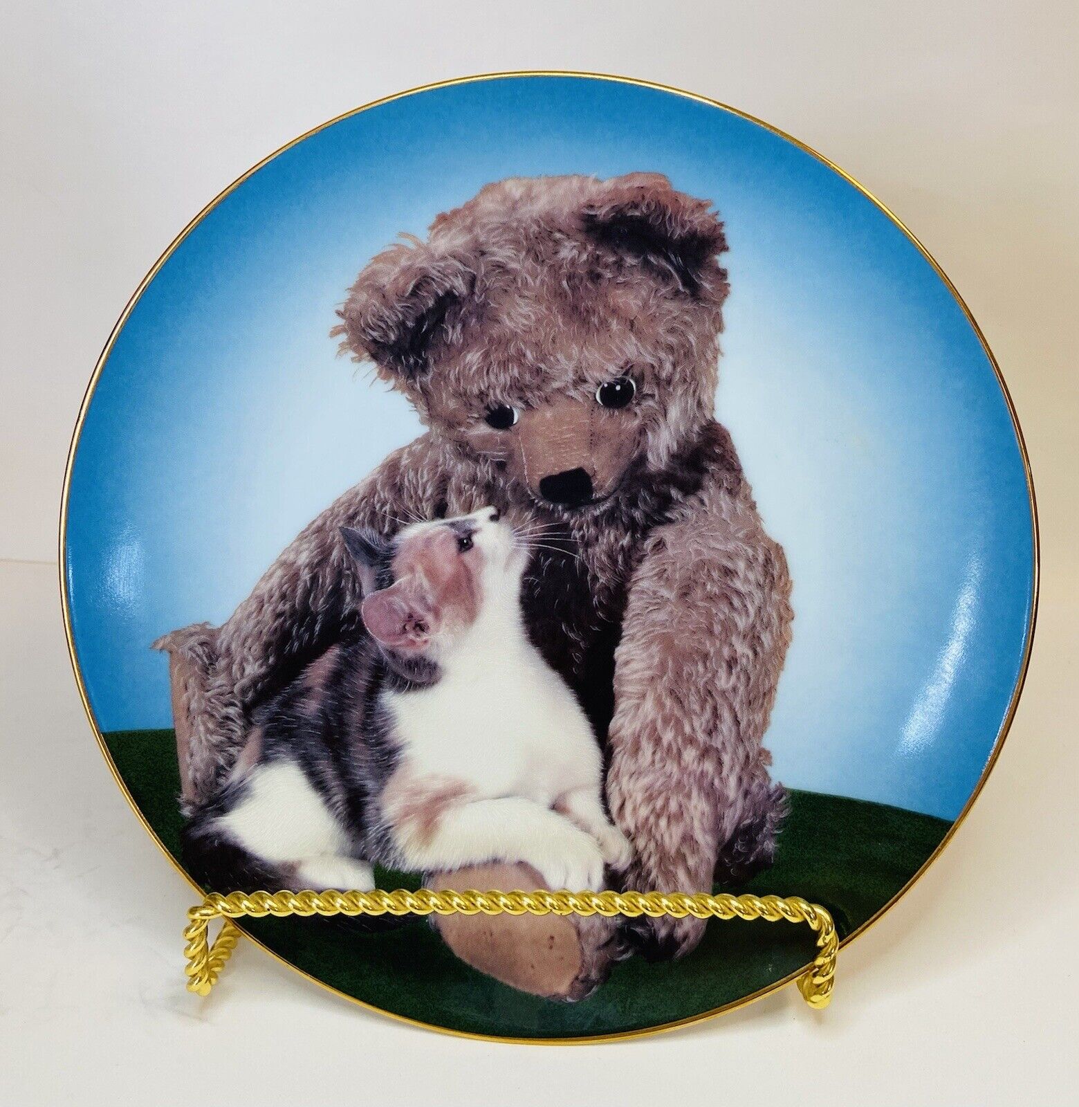 Armstrong’s Art On Porcelain REBECCA AND FRIEND Teddy Bear Collectors Plate