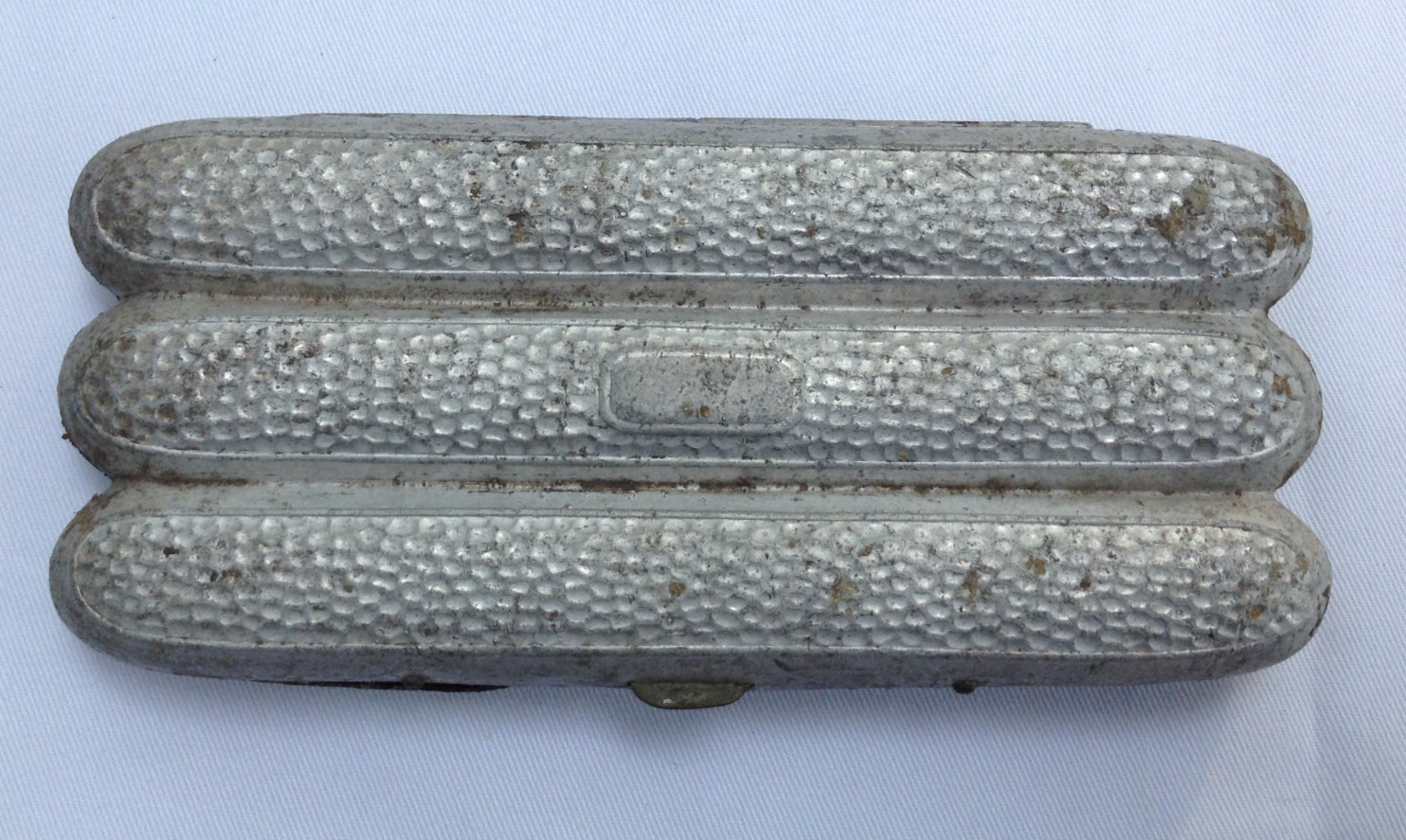 Vintage Hammered Tin Three-Fingered Cigar Case Holder Vintage Hammered Tin Three-Fingered Cigar Case Holder
