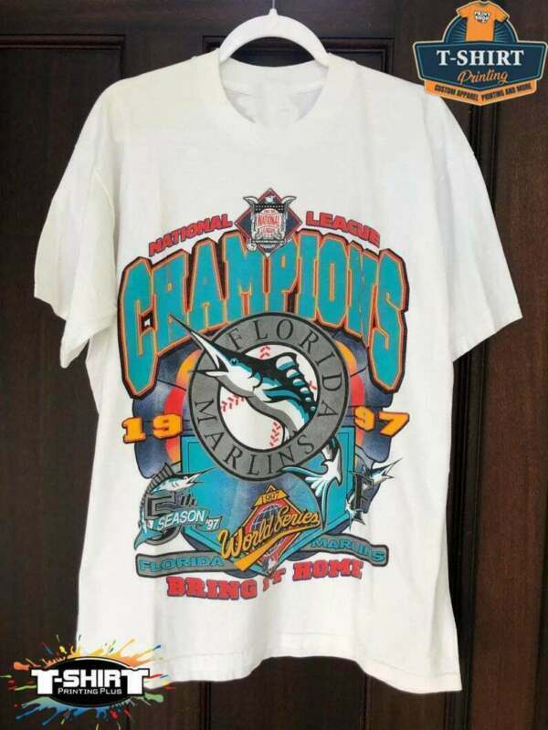 Miami Marlins Vintage Florida Marlins World Series Champs MLB Baseball T Shirt 