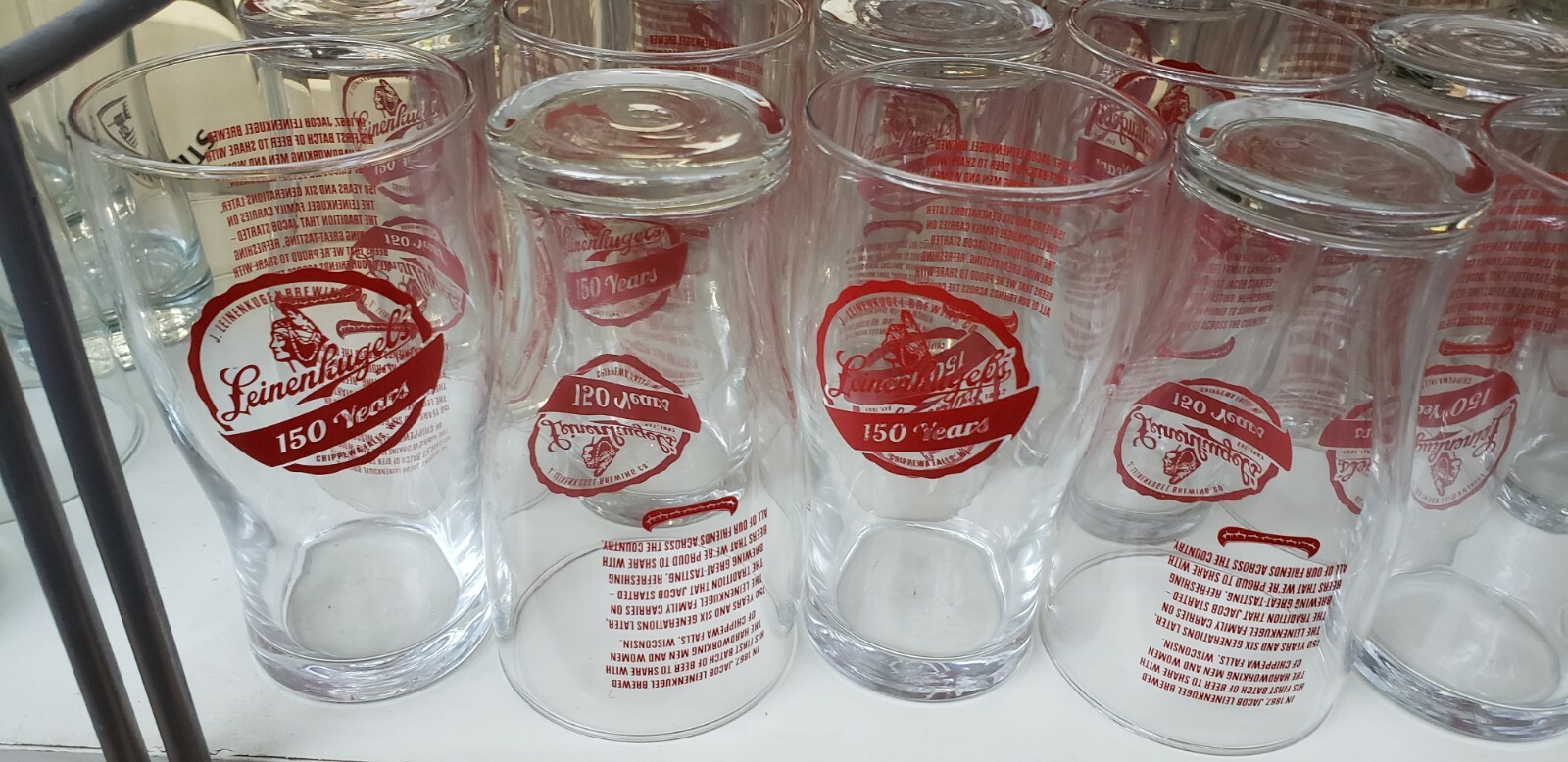 Leinenkugel\'s 150th Anniversary 16 oz Tulip Glass - Set of Two (2) Glasses - New Leinenkugel\'s 150th Anniversary 16 oz Tulip Glass - Set of Two (2) Glasses - New