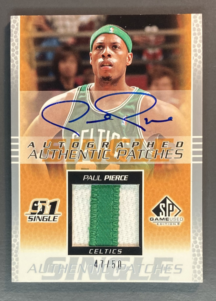 PAUL PIERCE 2004-05 SP Game Used Authentic Patches Autograph 47/50