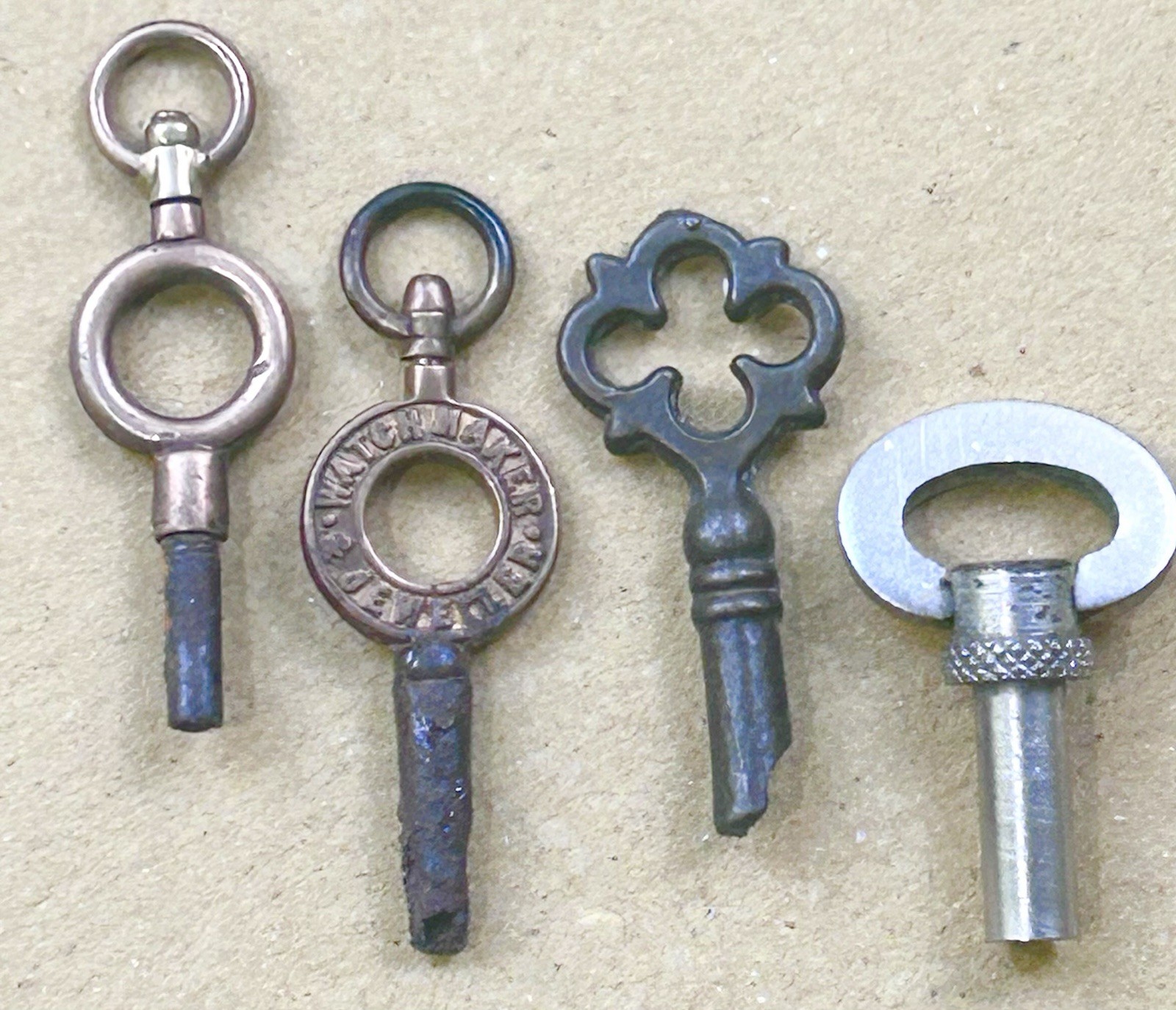 Antique Pocket Watch Keys Lotx4 John Mason Rotherham Victorian Watchmaker Winder
