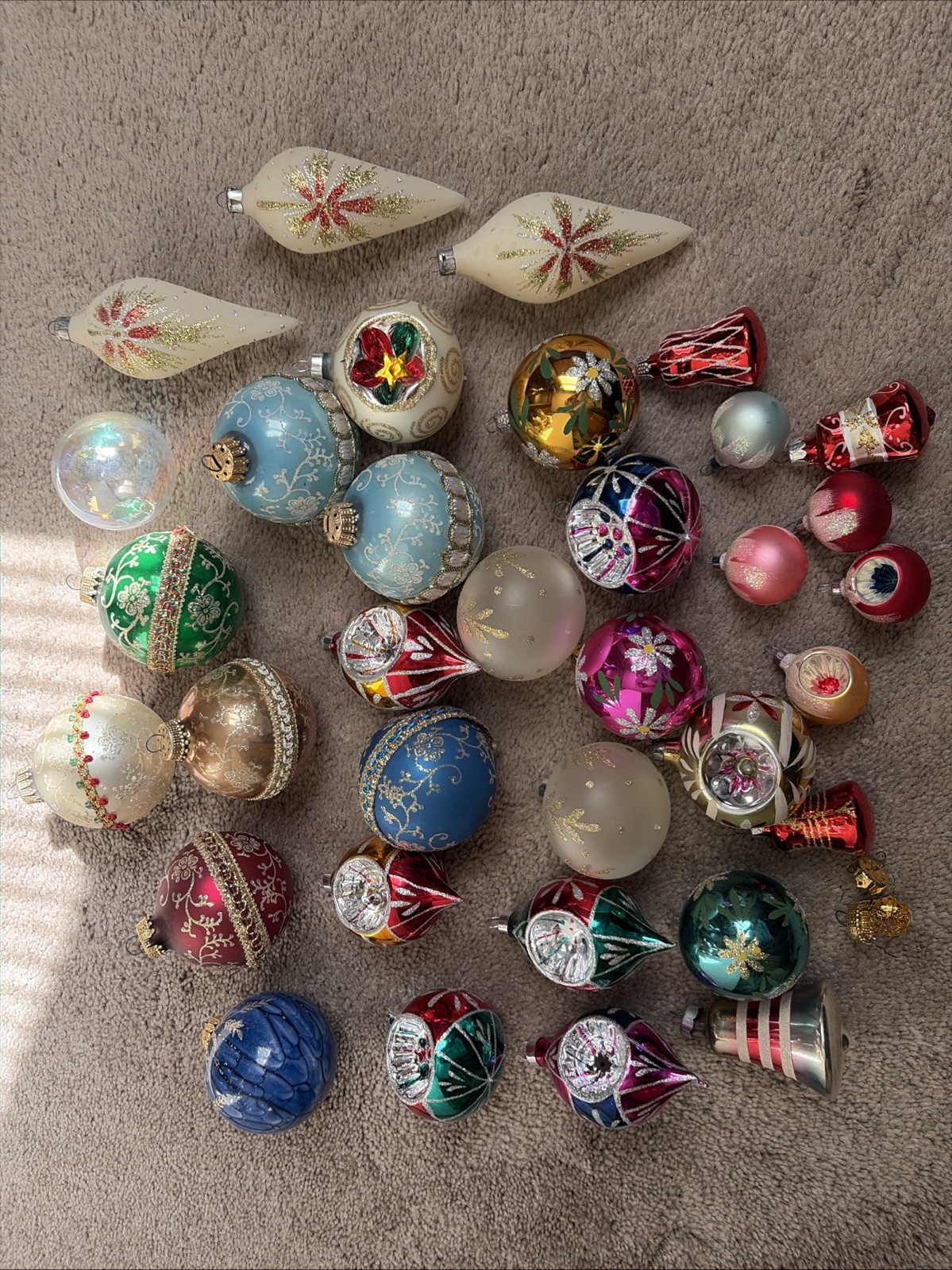 Vintage lot of 30 Glass Christmas Ornaments Germany And USA Vintage lot of 30 Glass Christmas Ornaments Germany And USA