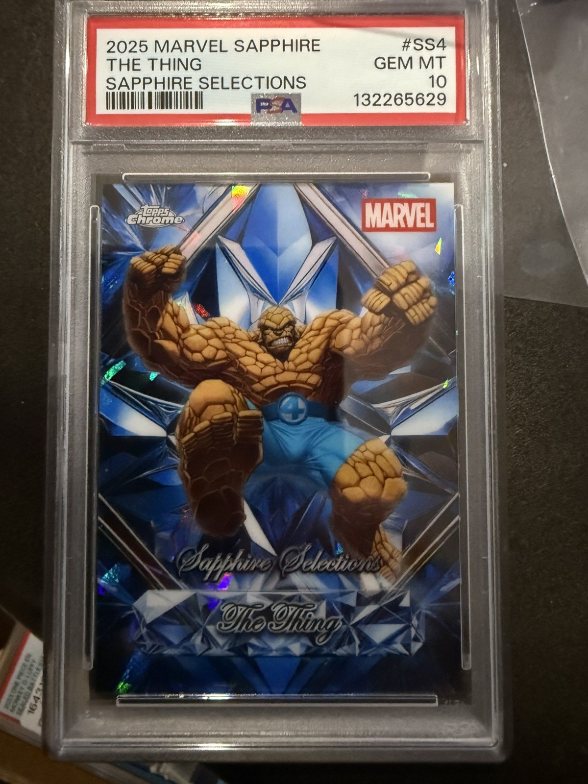 2025 Topps Chrome Marvel Sapphire The Thing Selections #SS-4 PSA 10 GEM MINT