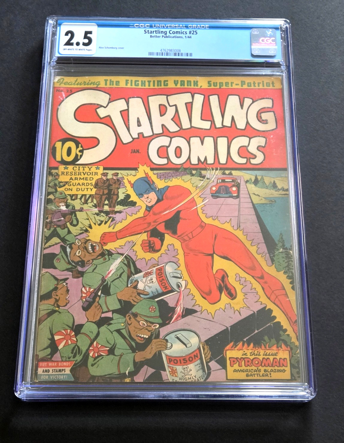 STARTLING COMICS #25 • CGC 2.5 OWW PGS • SCHOMBERG CVR • WWII PROPAGANA CVR
