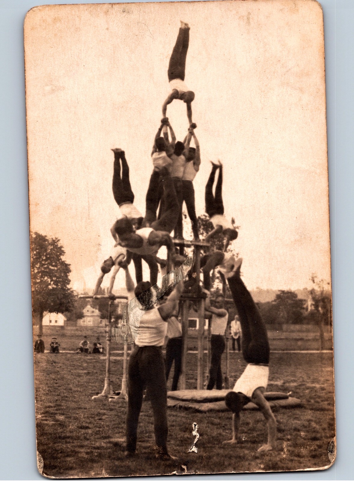 c1928 Sokol Gymnasts Human Pyramid Men Gay Interest RPPC Real Photo Postca c1928 Sokol Gymnasts Human Pyramid Men Gay Interest RPPC Real Photo Postca