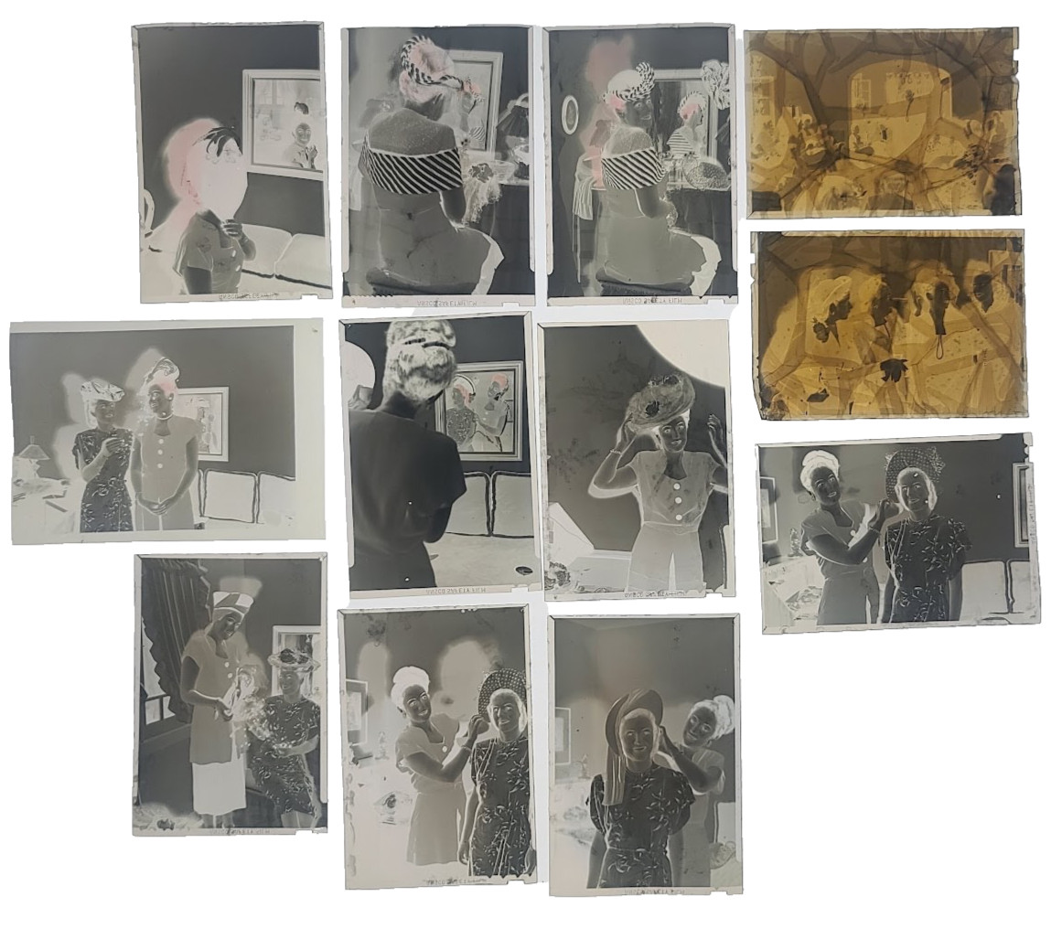 Vtg 1940s Photo Negatives DAZ ZOZAYA Hat Designer Show 1947 Vtg 1940s Photo Negatives DAZ ZOZAYA Hat Designer Show 1947
