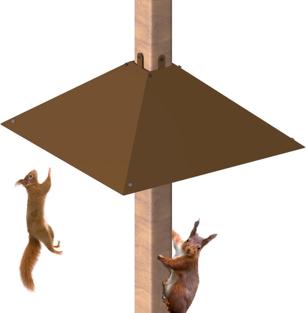 Metal Squirrel Baffle for 4x4 Post, Outside Wooden Pole Mount Squirre... Metal Squirrel Baffle for 4x4 Post, Outside Wooden Pole Mount Squirre...