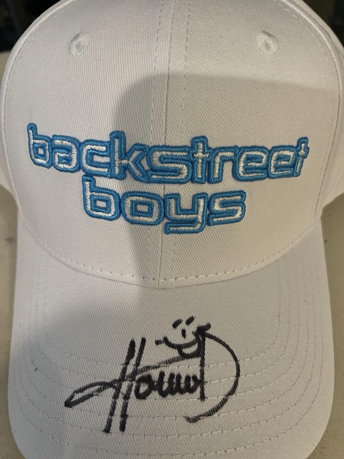 Backstreet Boys Into the Millennium White Howie D autographed Embroidered Hat Backstreet Boys Into the Millennium White Howie D autographed Embroidered Hat