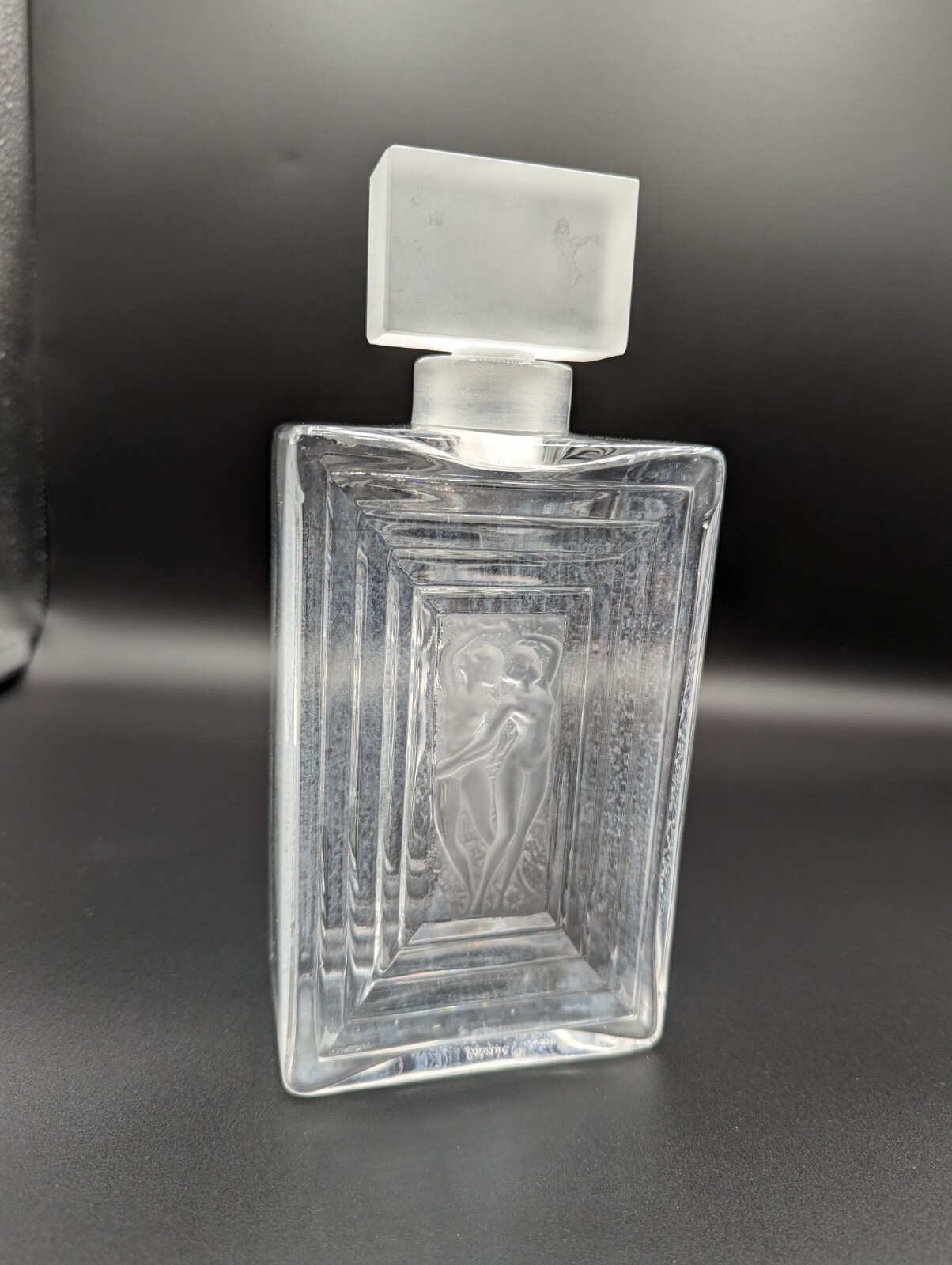 Lalique Crystal Flacon Lg. #2 Duncan Perfume Decanter-signed Lalique Crystal Flacon Lg. #2 Duncan Perfume Decanter-signed