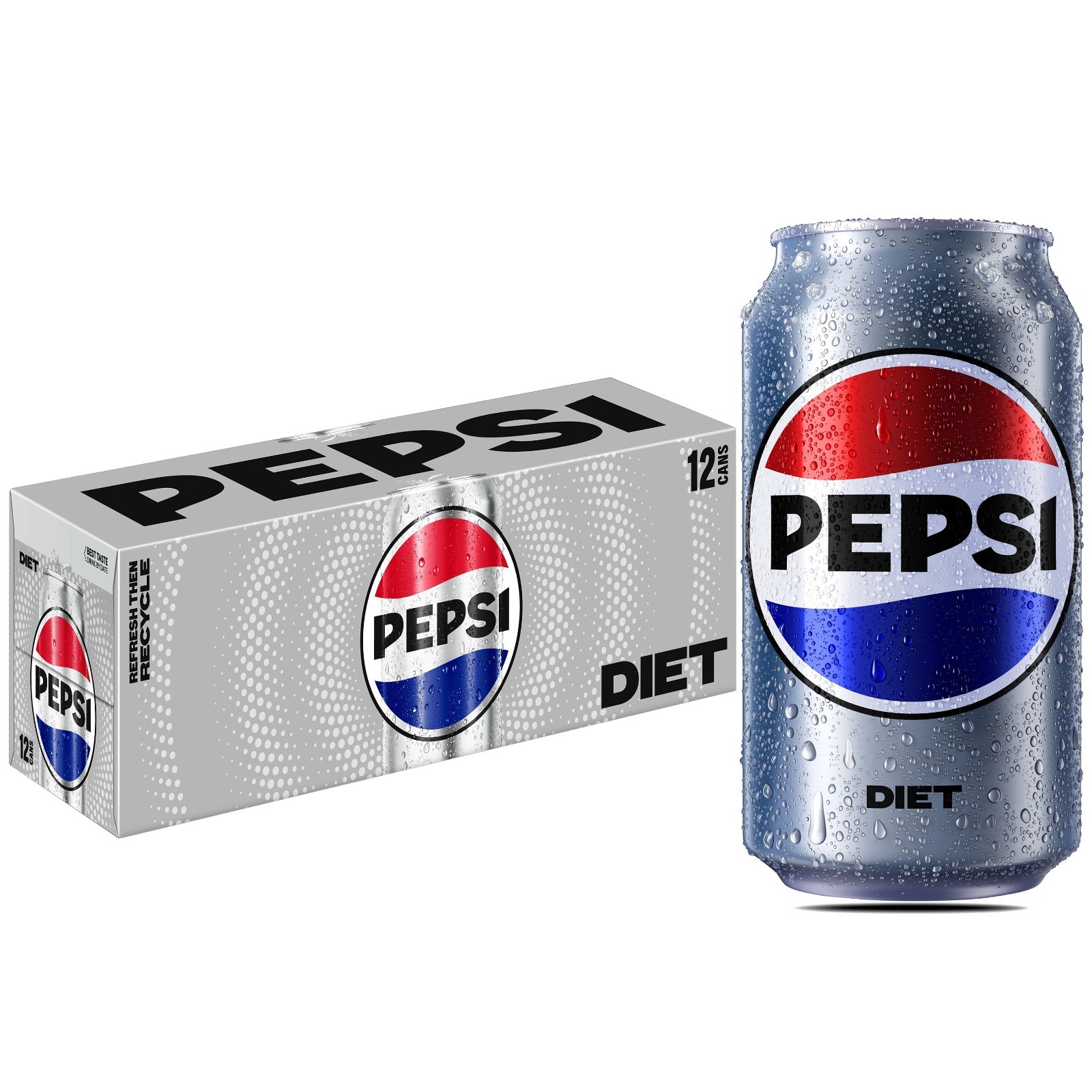 Diet Pepsi Cola Soda Pop 12 fl oz 12 Pack Cans Diet Pepsi Cola Soda Pop 12 fl oz 12 Pack Cans